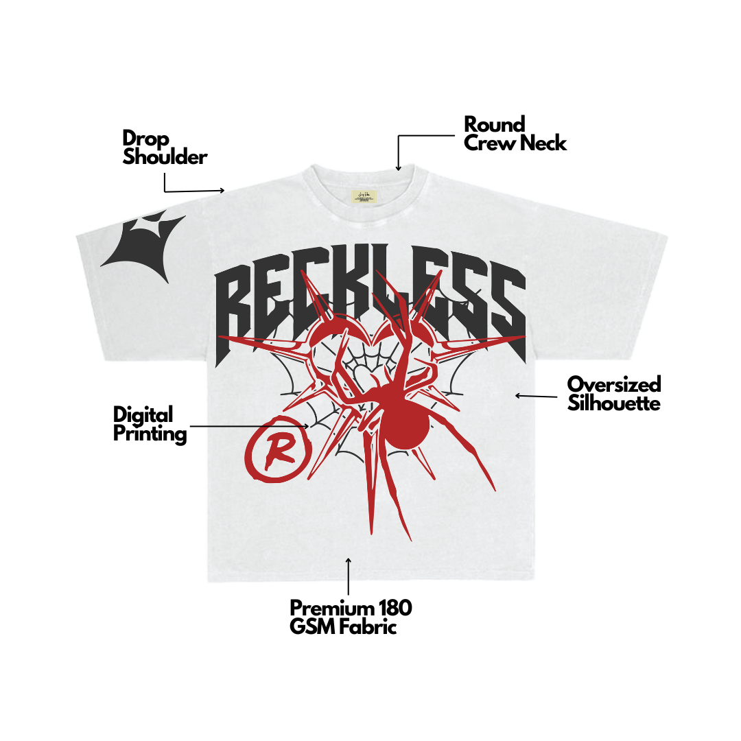 RECKLESS OVERSIZED TEE (WHITE)