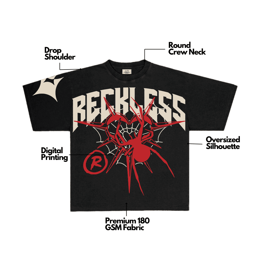 RECKLESS OVERSIZED TEE (BLACK)