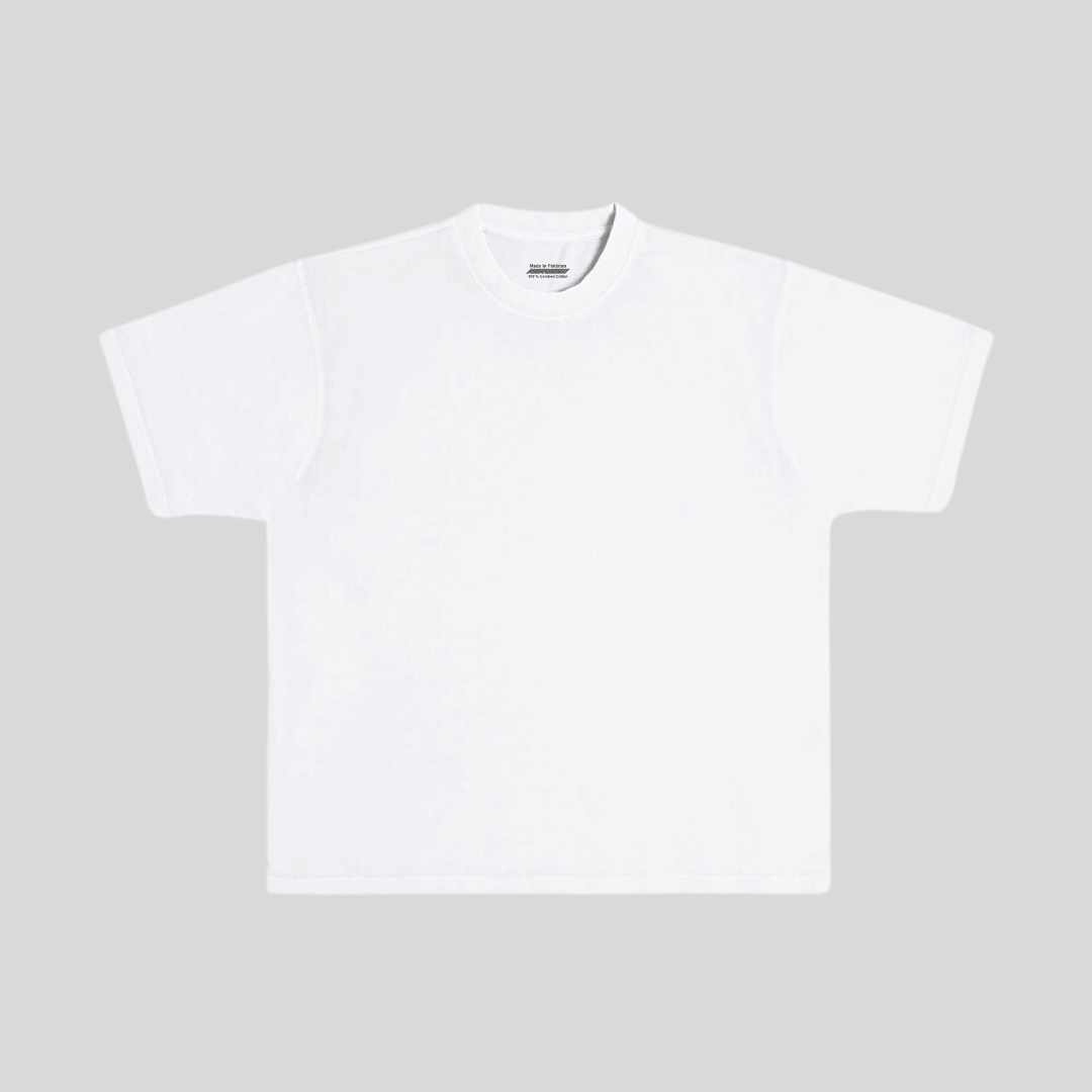 WHITE BOXY FIT TEE