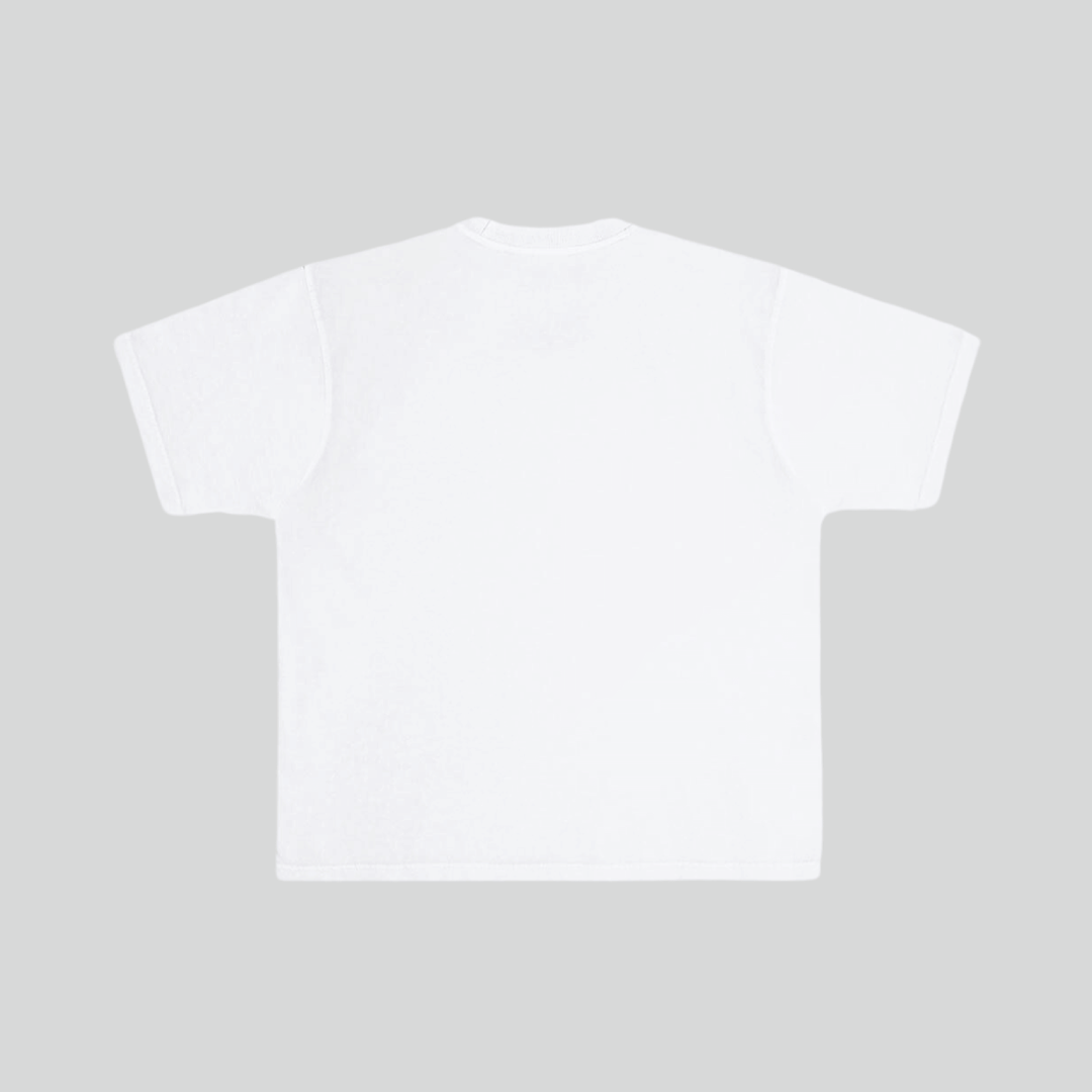 WHITE BOXY FIT TEE