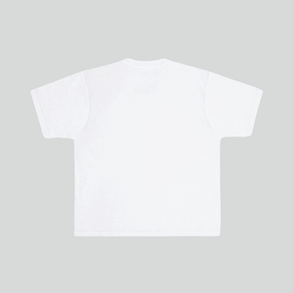 WHITE BOXY FIT TEE